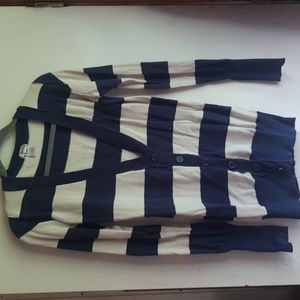 Blue & White Button Cardigan Blue Crush size Medium